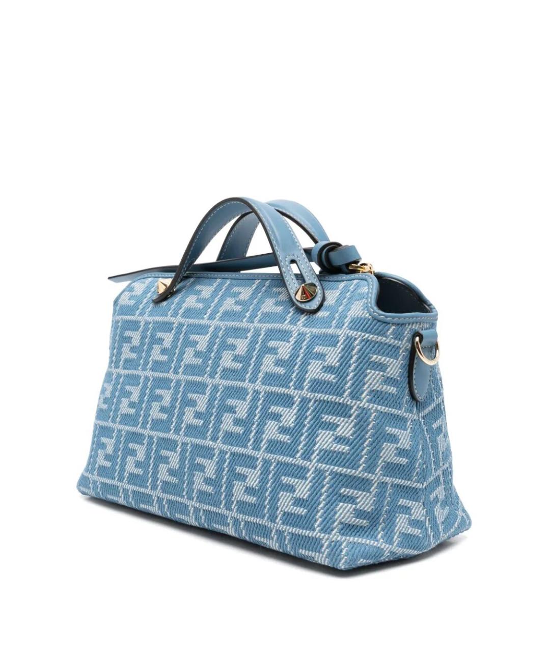 FENDI Голубая деним сумка тоут, фото 5