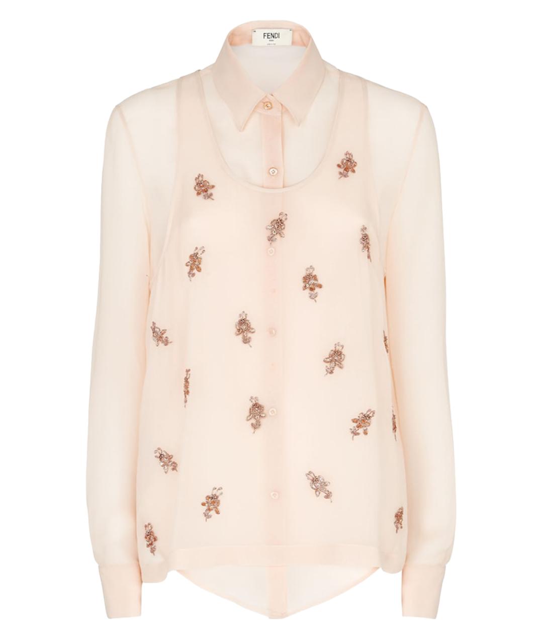 FENDI Розовая шелковая блузы, фото 1