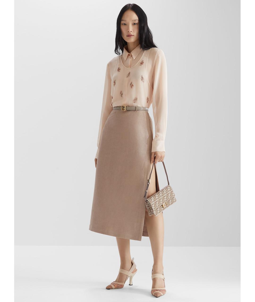 FENDI Розовая шелковая блузы, фото 3