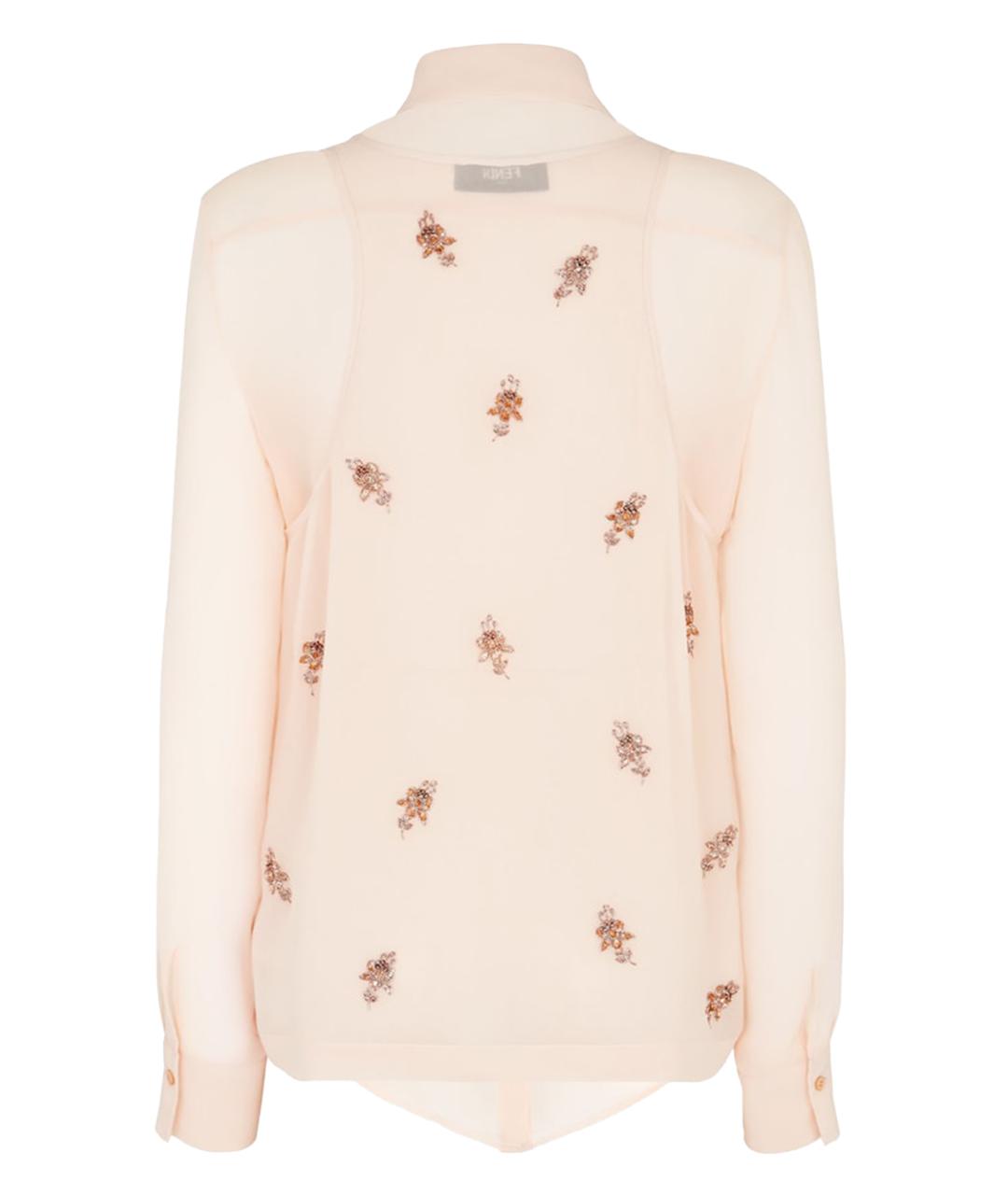 FENDI Розовая шелковая блузы, фото 2