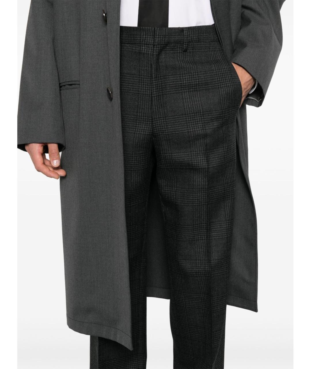 PRADA Антрацитовые шерстяные повседневные брюки, фото 4