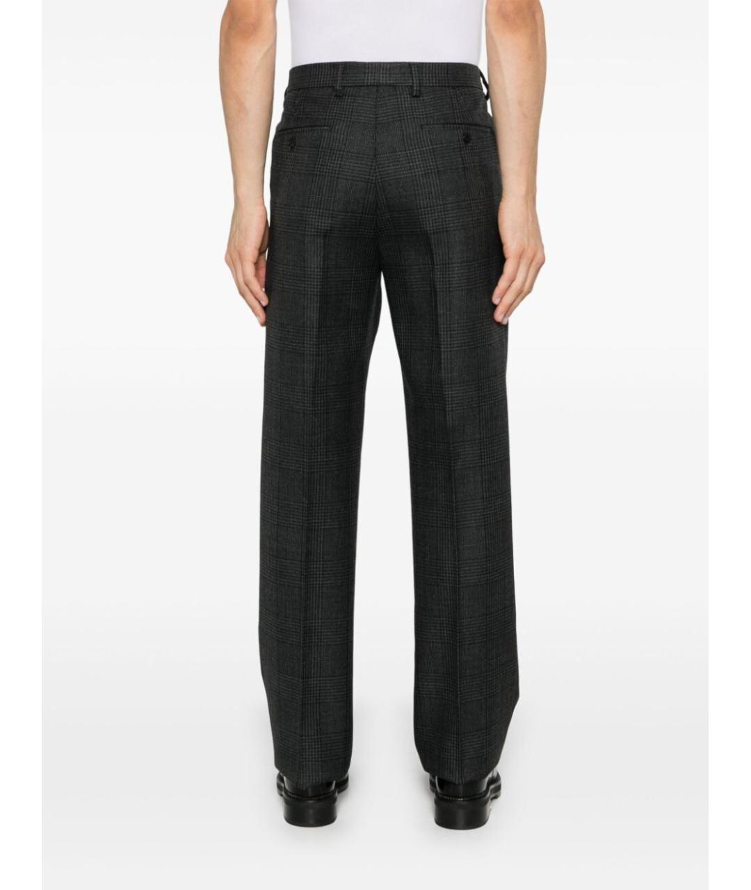 PRADA Антрацитовые шерстяные повседневные брюки, фото 5