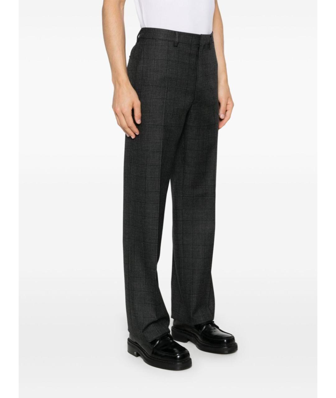 PRADA Антрацитовые шерстяные повседневные брюки, фото 2
