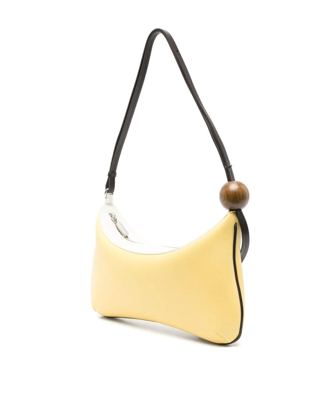 JACQUEMUS Желтая кожаная сумка через плечо, фото 4