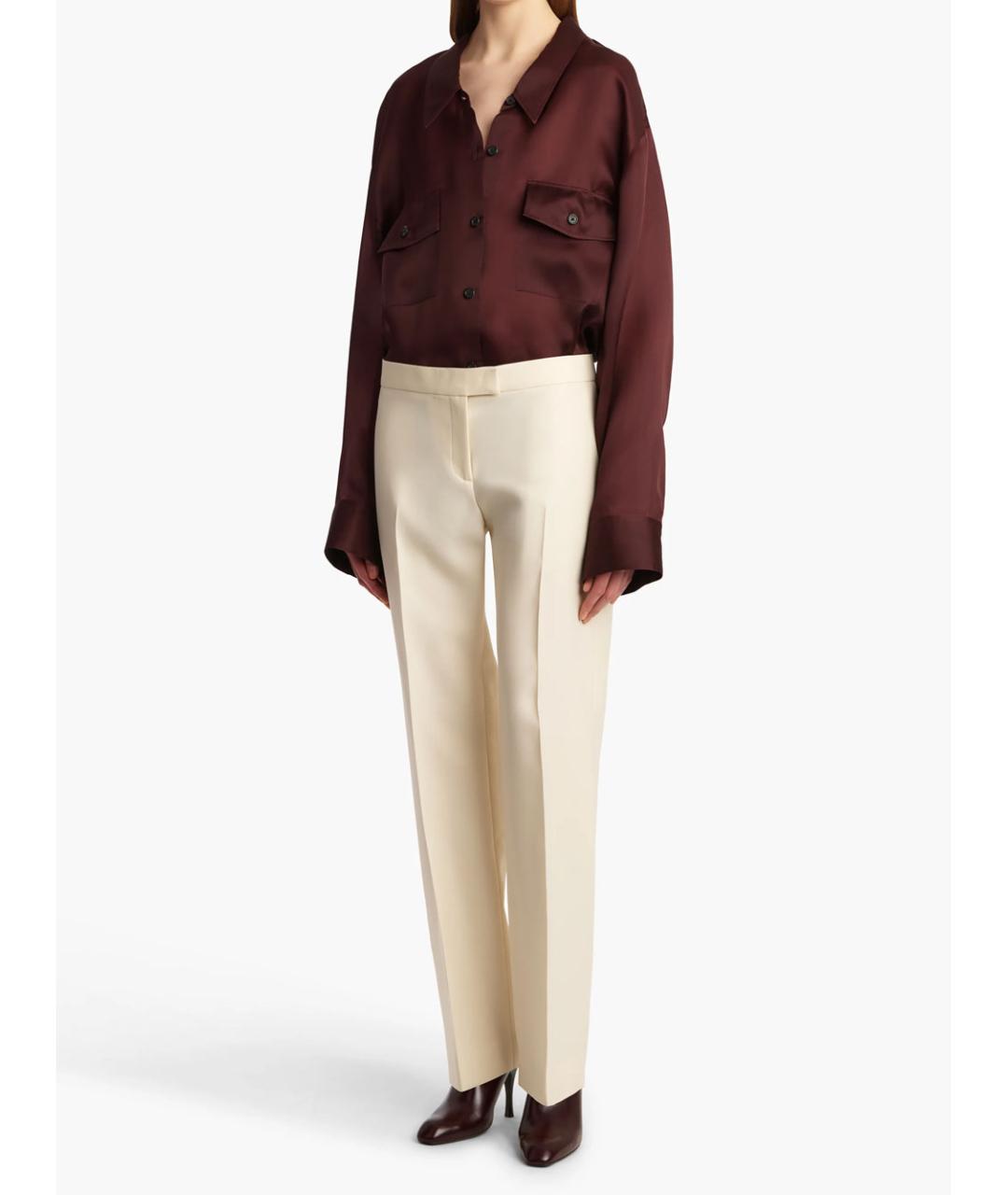 KHAITE Бордовая шелковая рубашка, фото 2