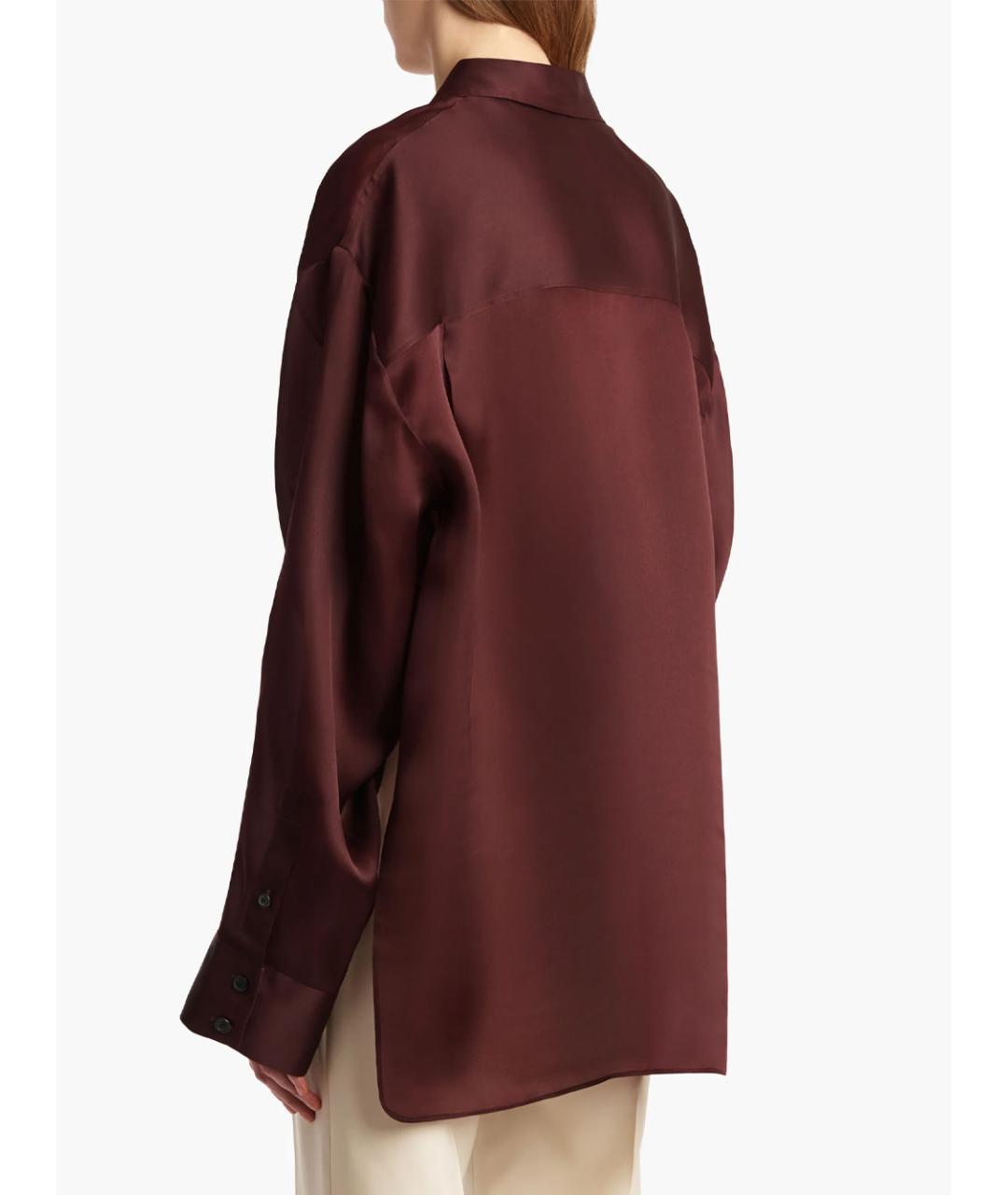 KHAITE Бордовая шелковая рубашка, фото 5