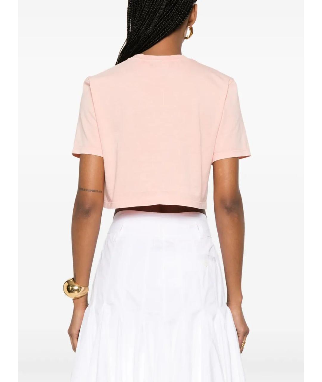 FENDI Розовая хлопковая футболка, фото 3