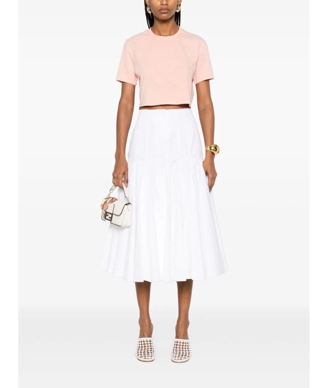 FENDI Розовая хлопковая футболка, фото 5