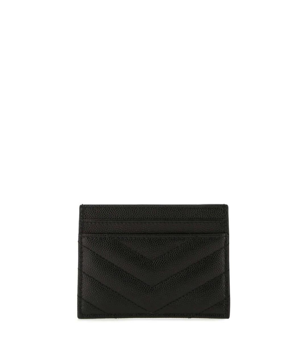 SAINT LAURENT Черный кожаный кардхолдер, фото 2