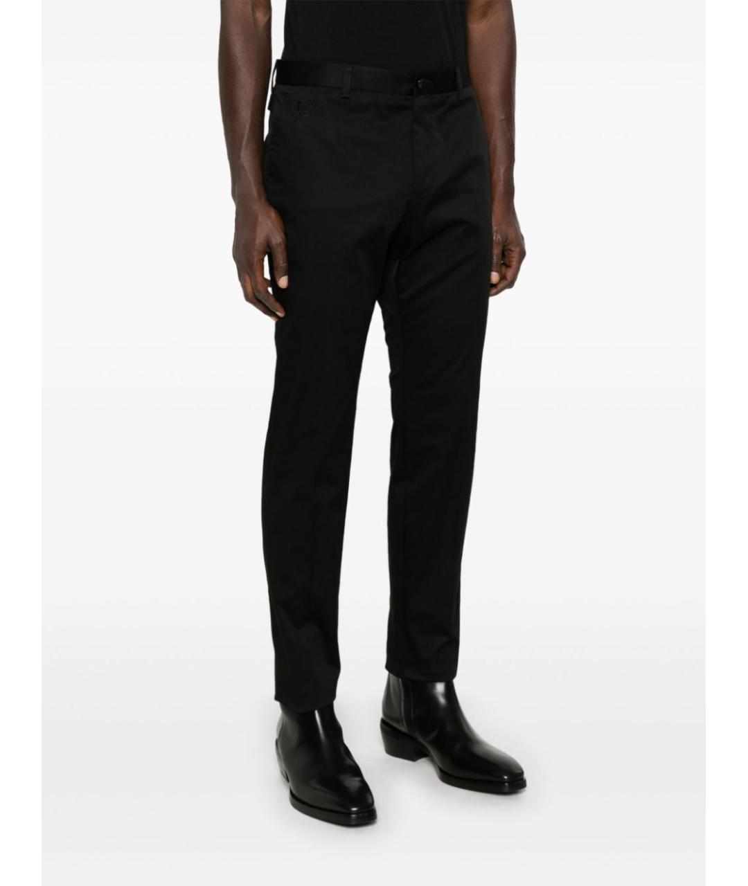 DOLCE&GABBANA Черные хлопковые классические брюки, фото 2