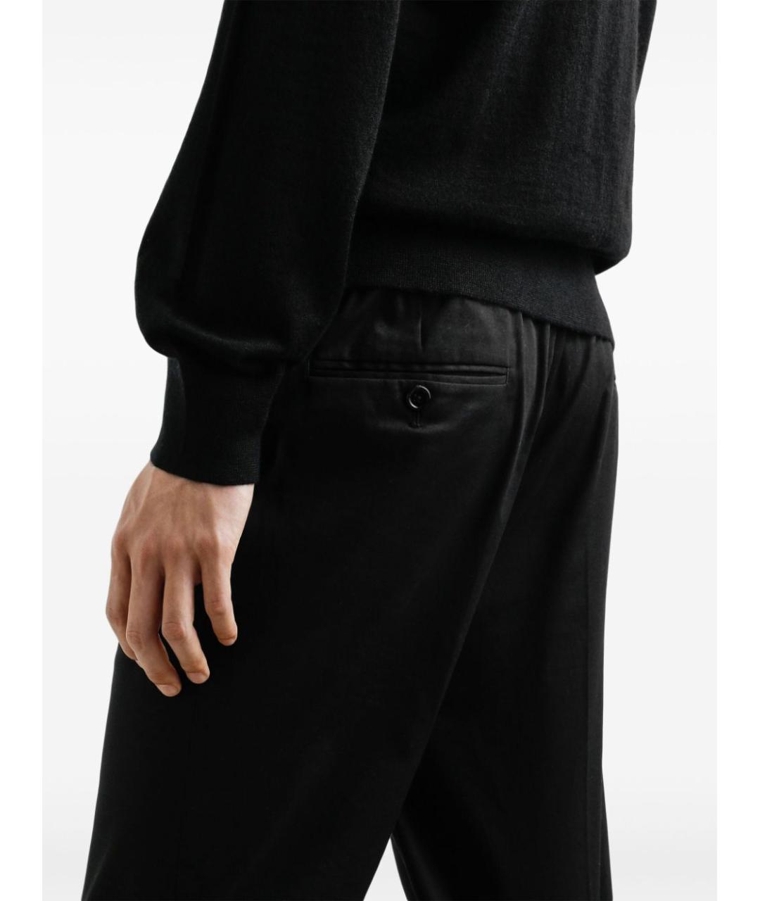 DOLCE&GABBANA Черные хлопко-эластановые повседневные брюки, фото 3