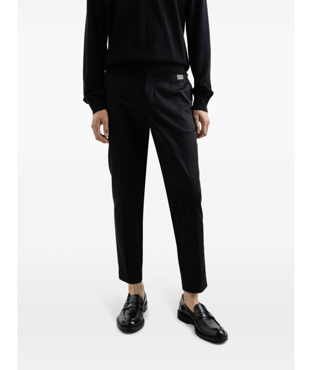 DOLCE&GABBANA Черные хлопко-эластановые повседневные брюки, фото 2