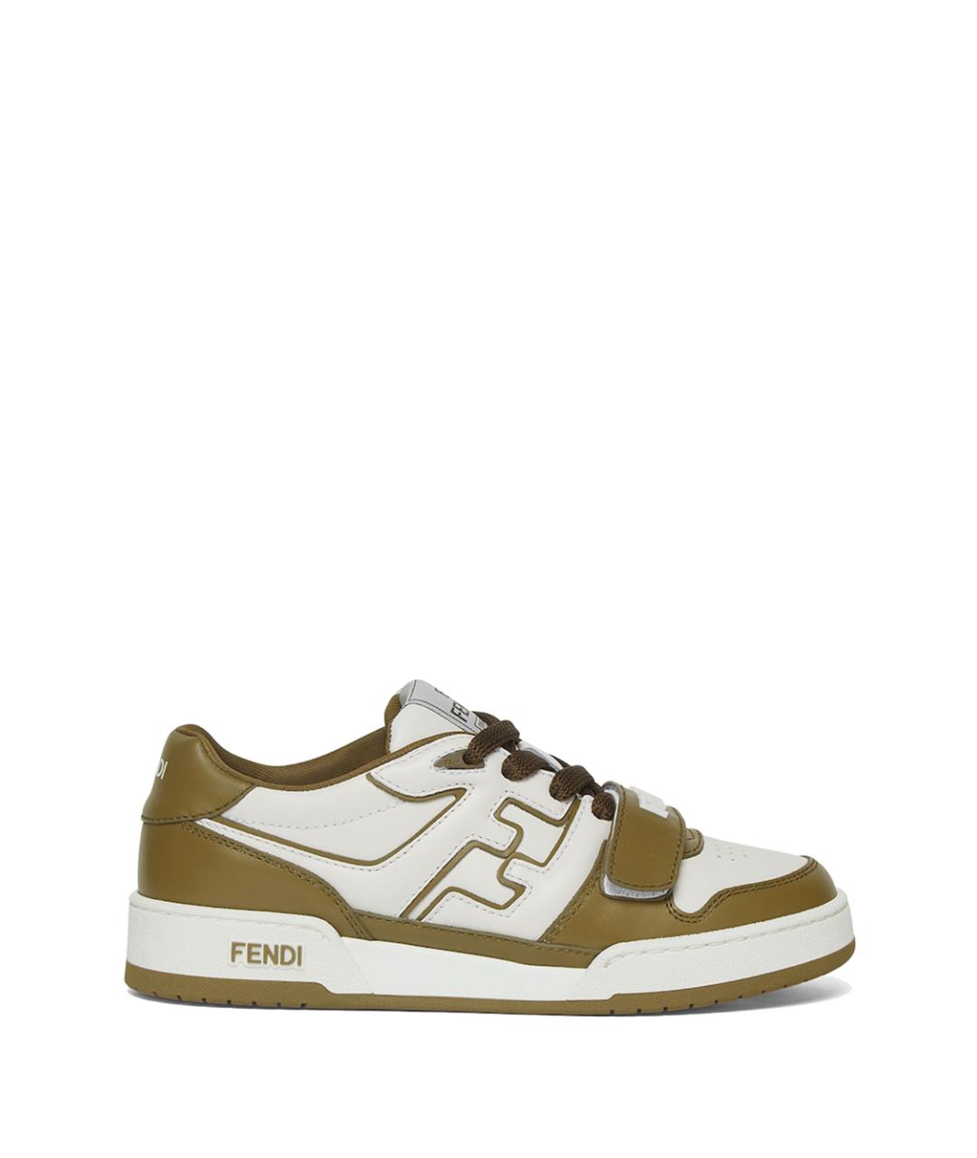 FENDI Зеленые кожаные кеды, фото 1