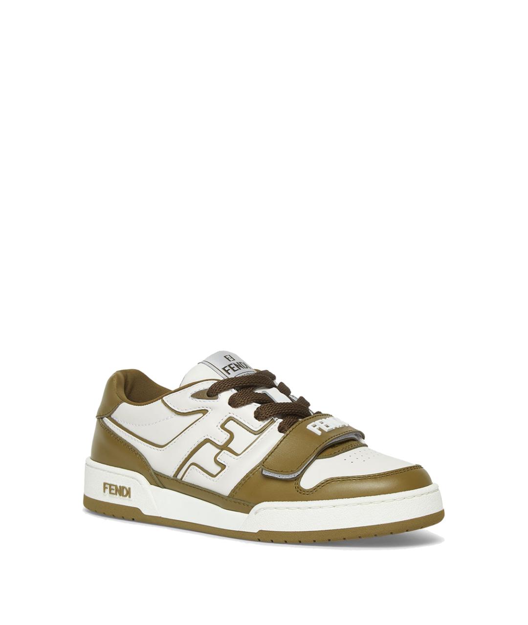 FENDI Зеленые кожаные кеды, фото 2