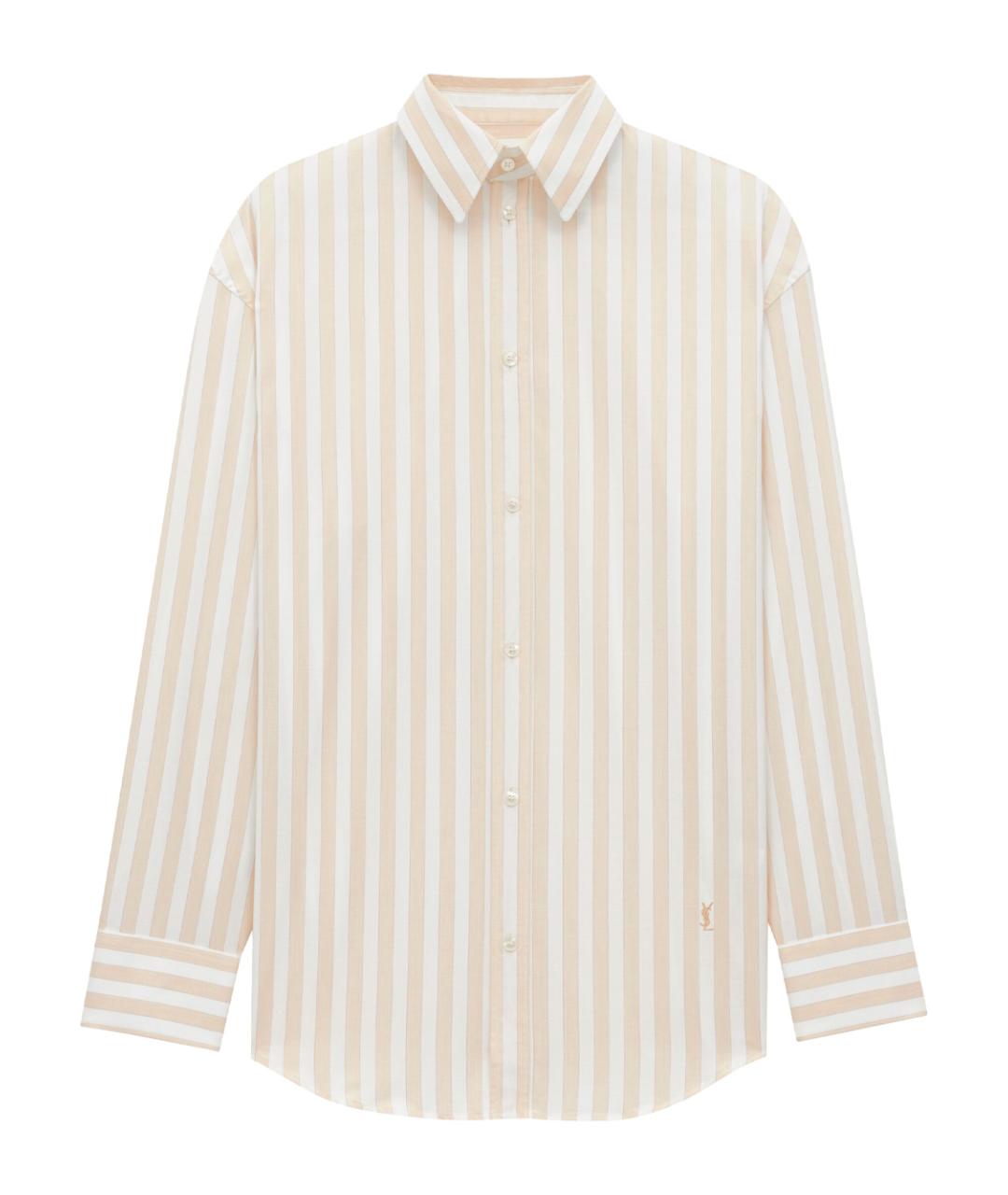 SAINT LAURENT Бежевая хлопковая рубашка, фото 1