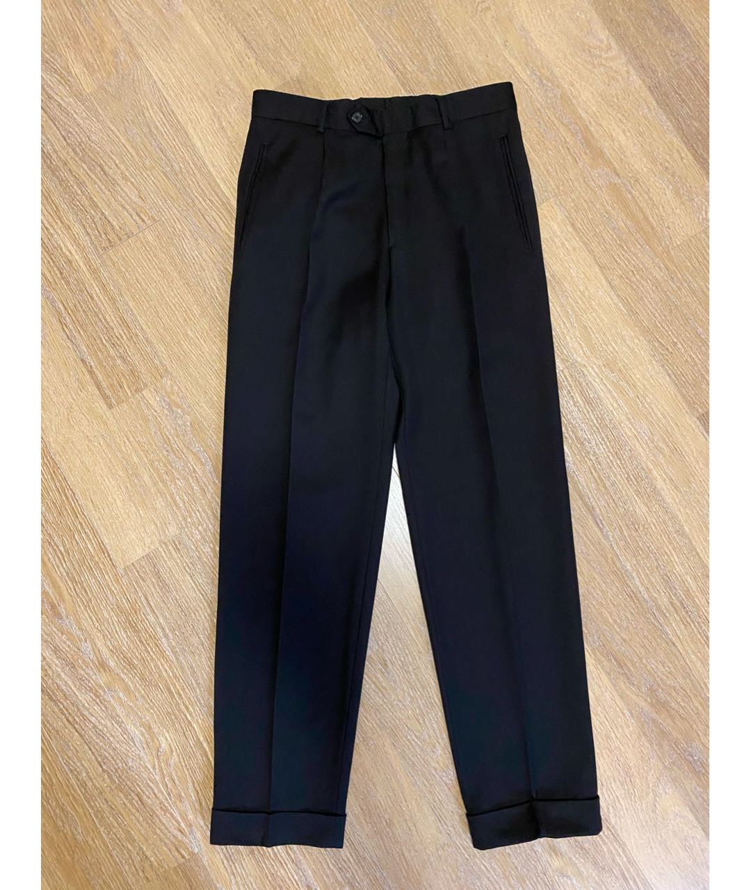 HUGO BOSS Черные шерстяные классические брюки, фото 7