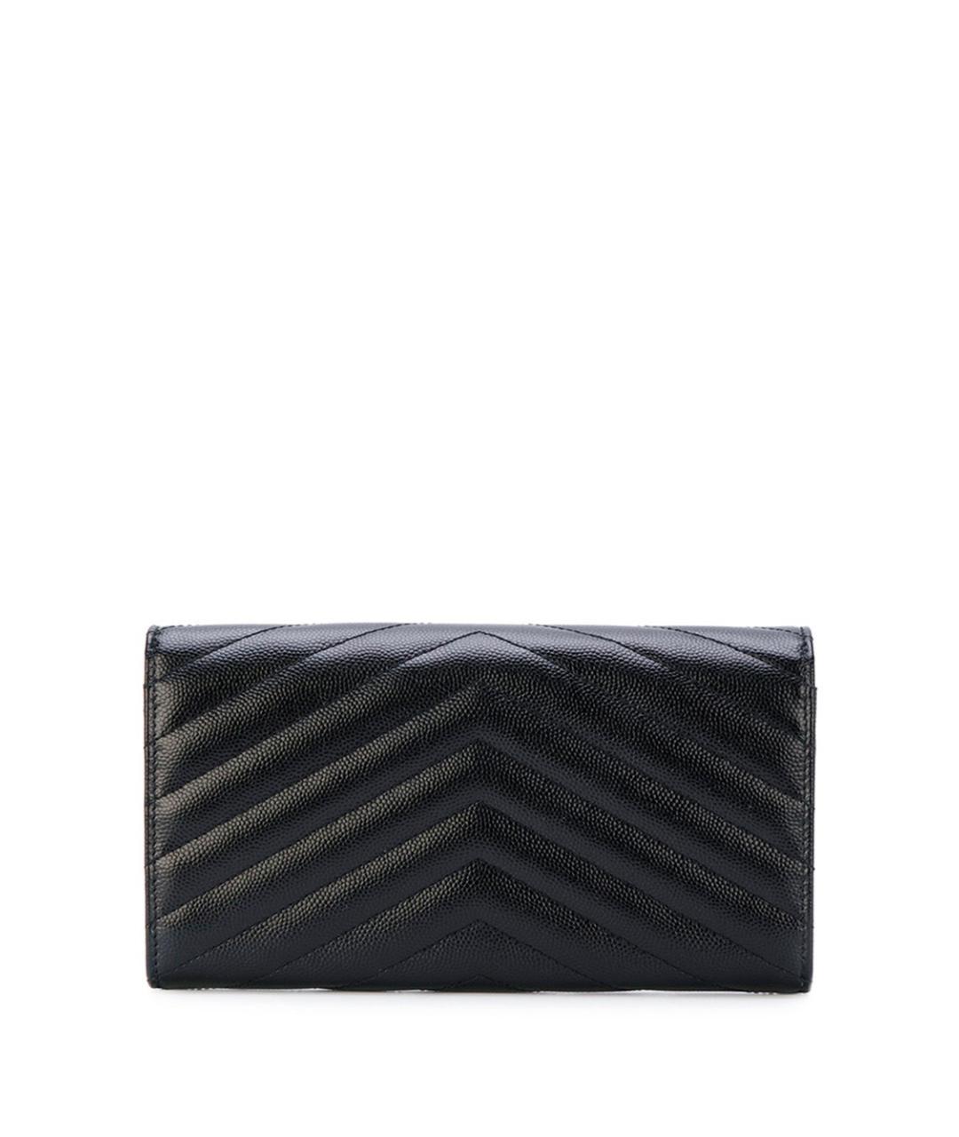 SAINT LAURENT Черный кожаный кошелек, фото 2