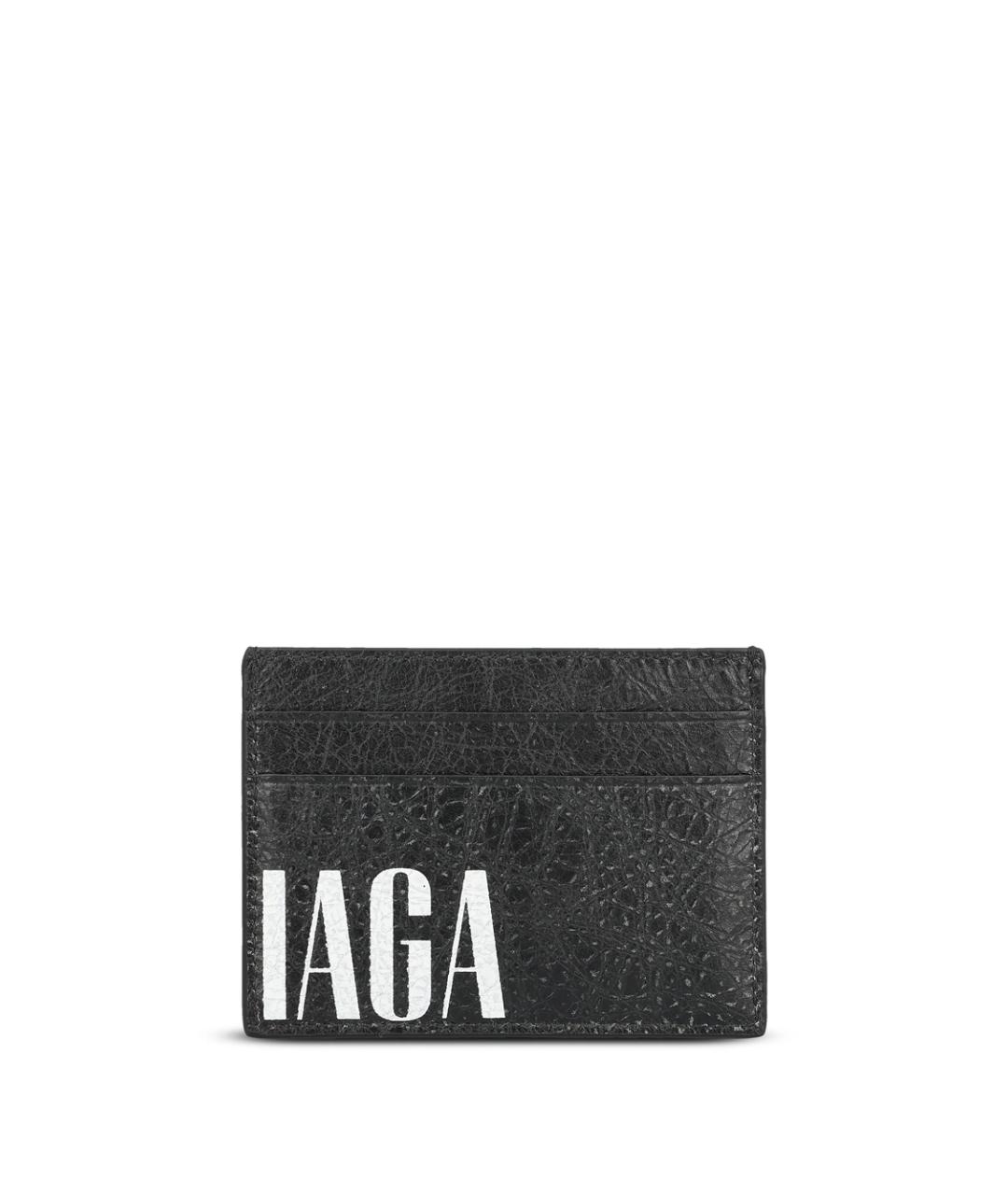 BALENCIAGA Черный кожаный кардхолдер, фото 2
