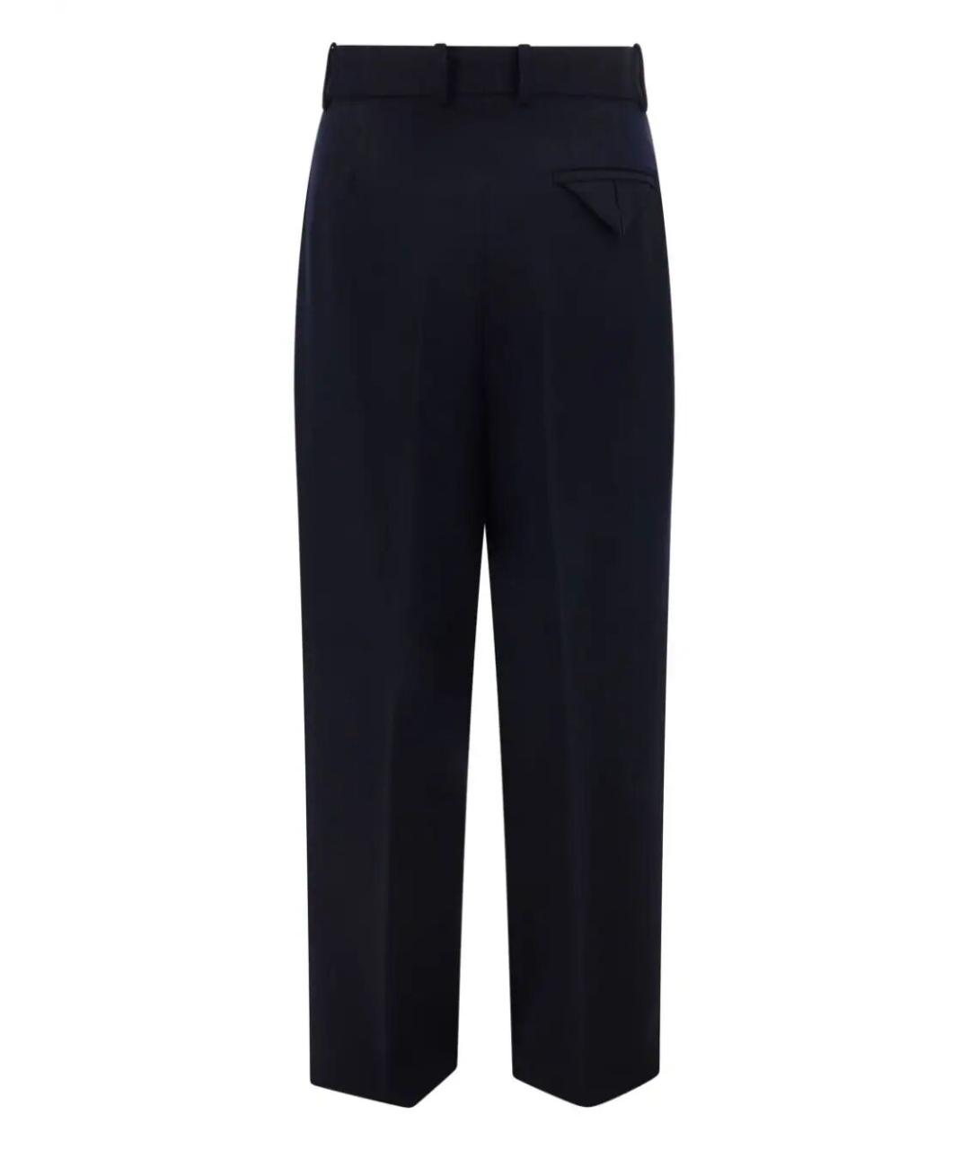 BOTTEGA VENETA Темно-синие шерстяные прямые брюки, фото 2