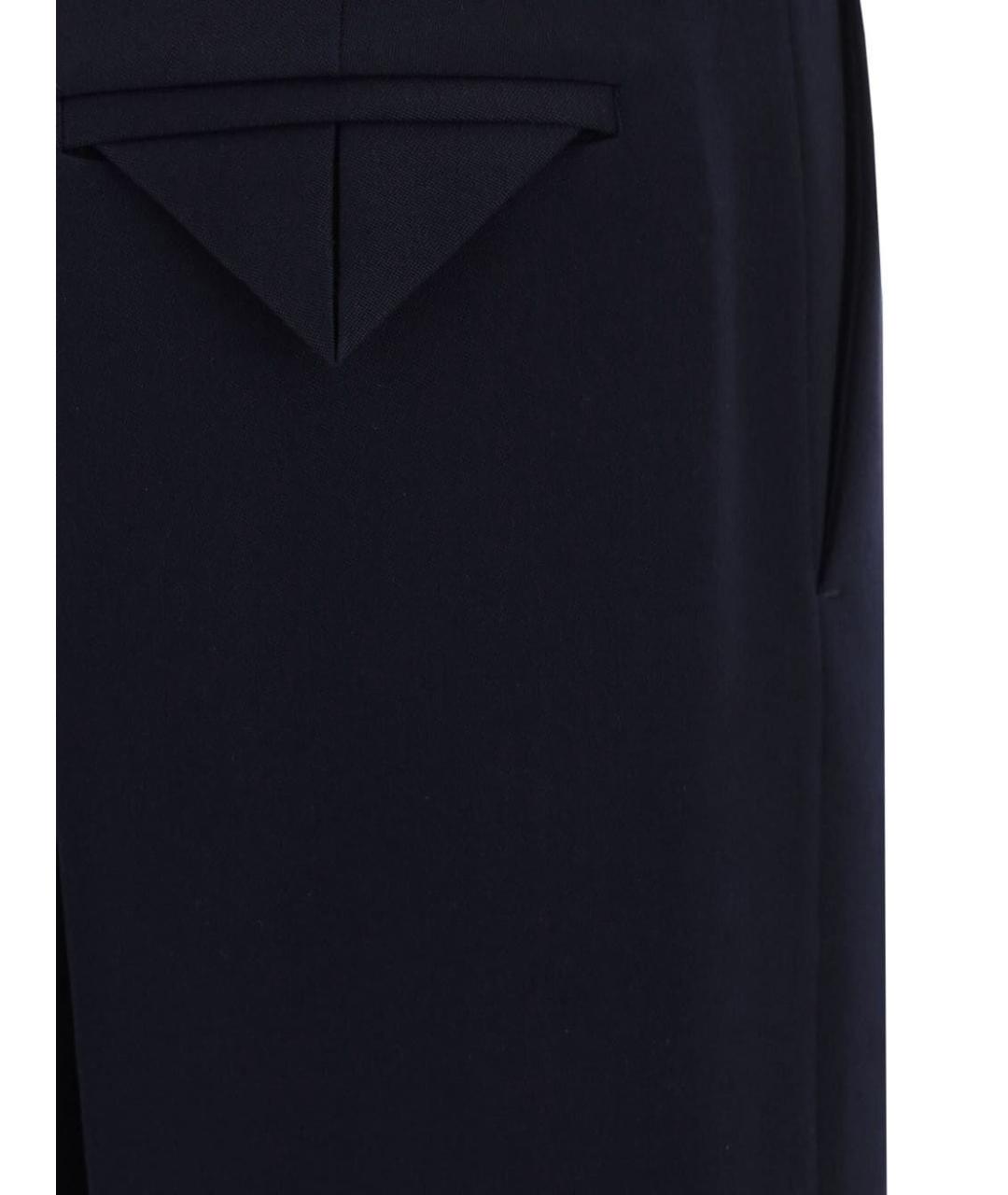 BOTTEGA VENETA Темно-синие шерстяные прямые брюки, фото 3