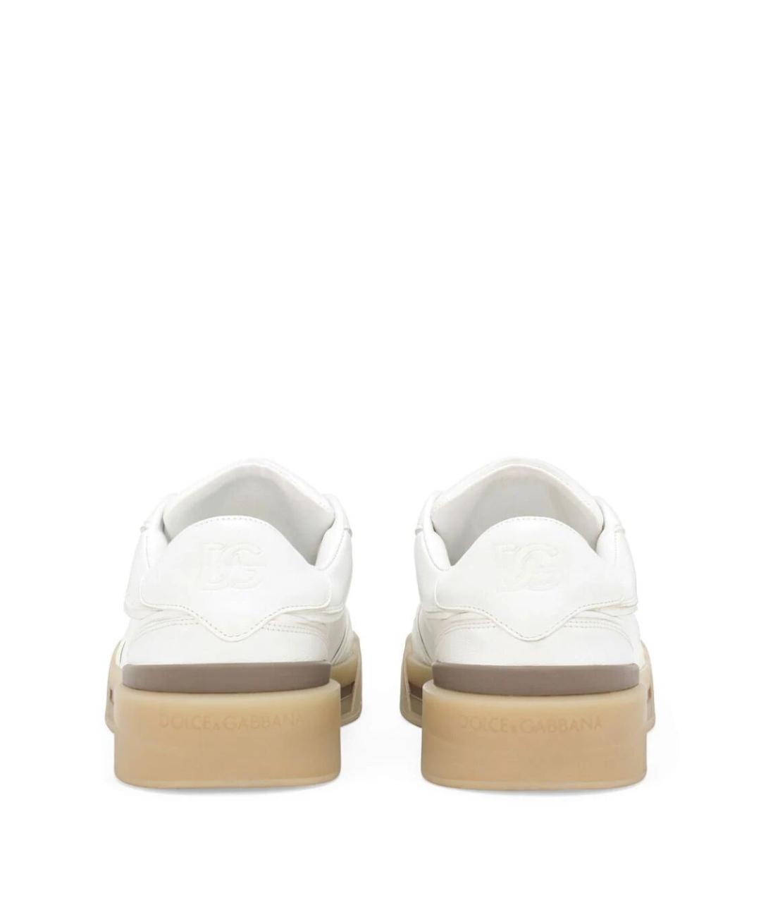 DOLCE&GABBANA Белые кожаные низкие кроссовки / кеды, фото 2