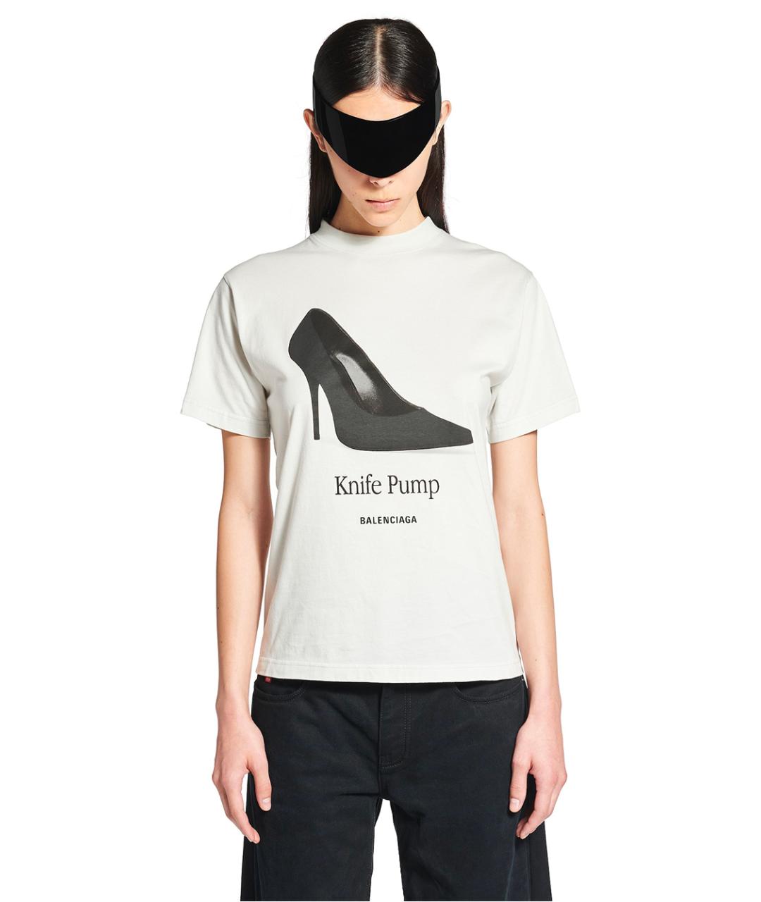 BALENCIAGA Белая хлопковая футболка, фото 3