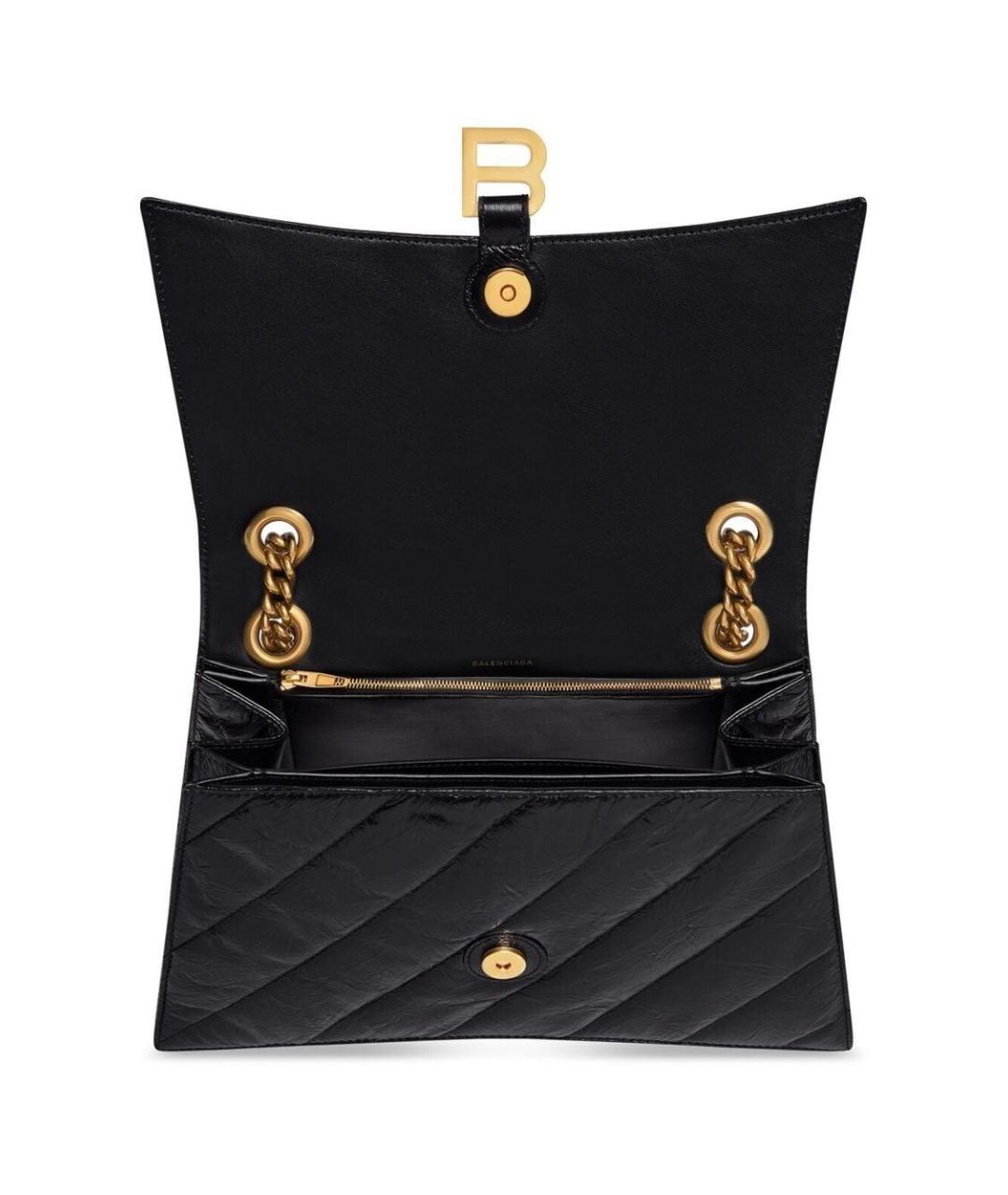BALENCIAGA Черная кожаная сумка через плечо, фото 2