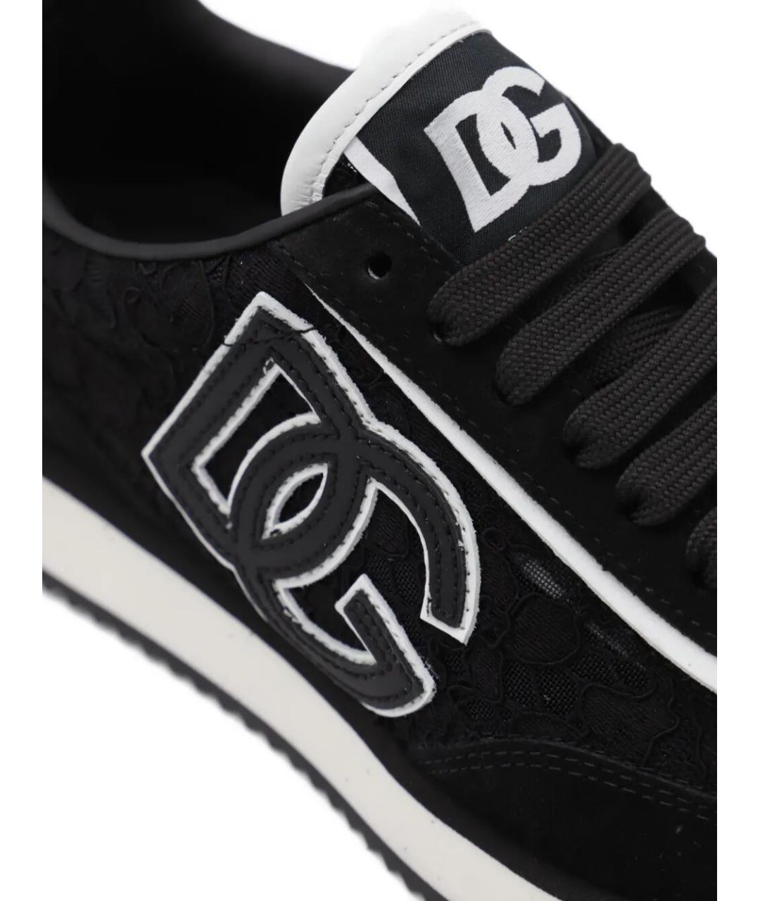 DOLCE&GABBANA Черные кожаные кроссовки, фото 4