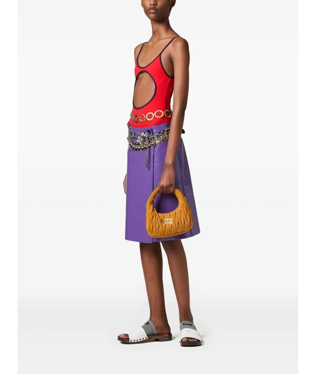 MIU MIU Желтая замшевая сумка через плечо, фото 6