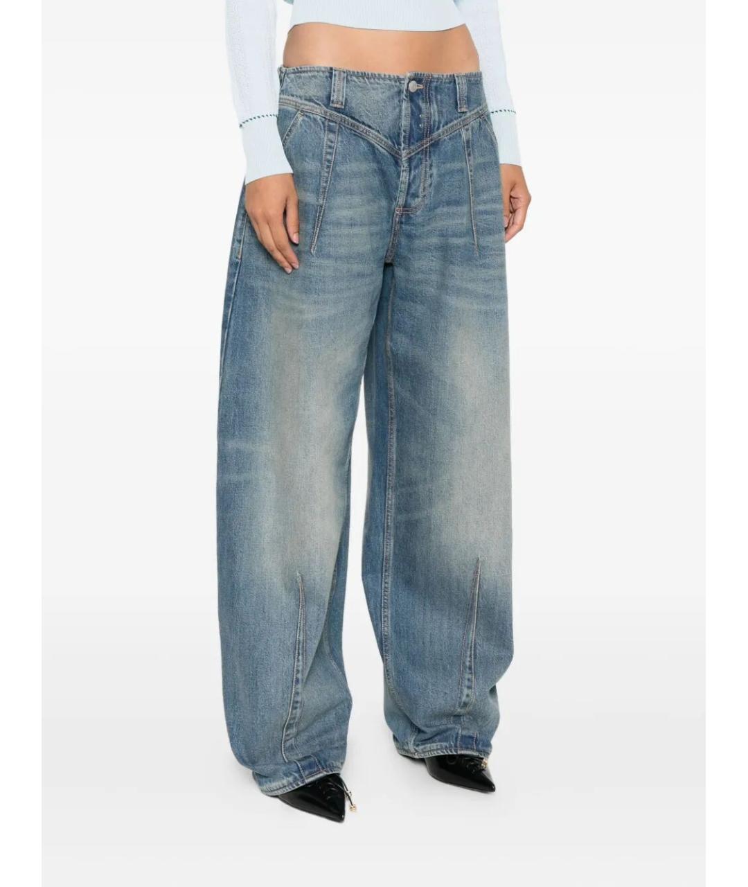 ALEXANDER MCQUEEN Голубые хлопковые прямые джинсы, фото 3