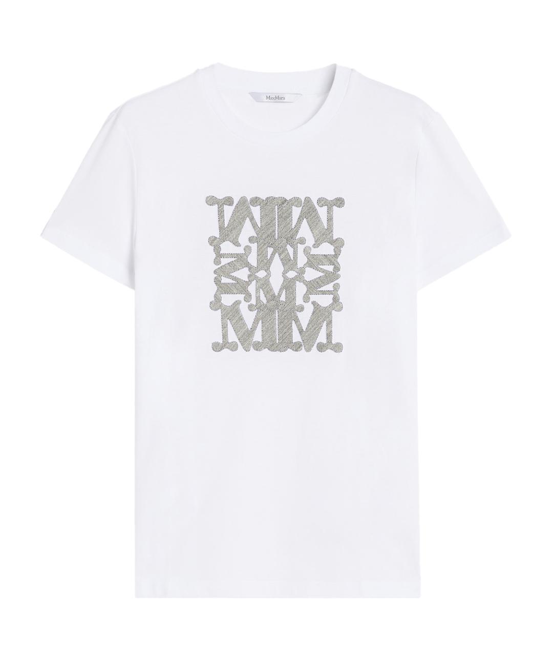 MAX MARA Белая хлопковая футболка, фото 1