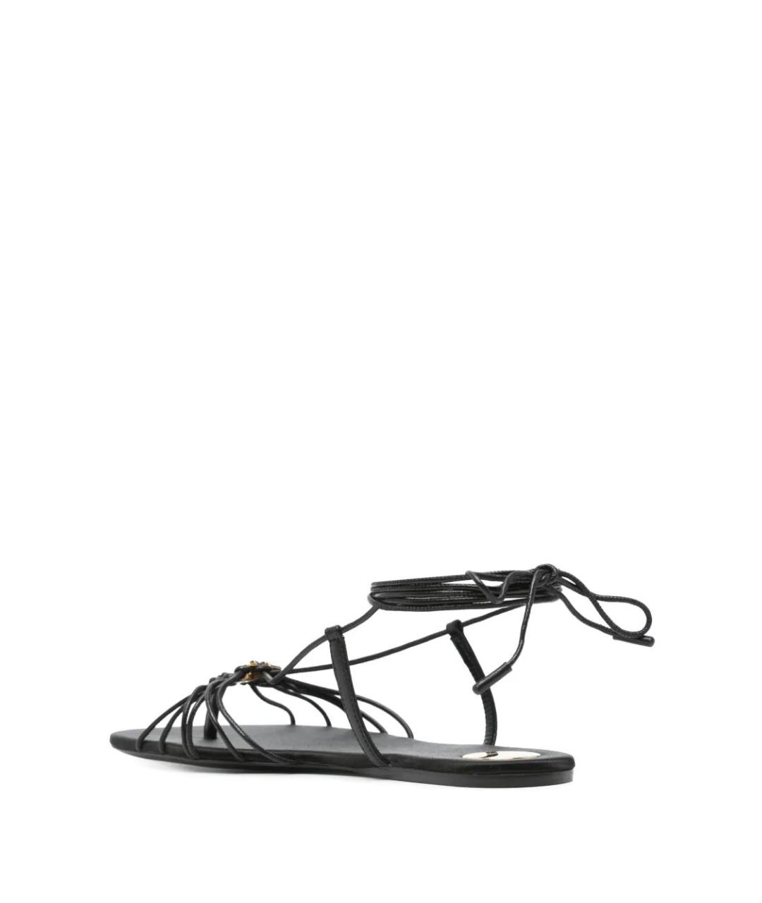 SAINT LAURENT Черные кожаные сандалии, фото 3