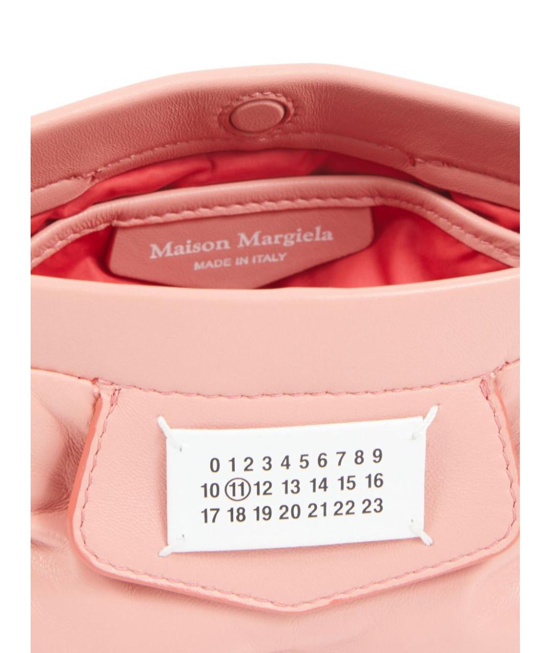 MAISON MARGIELA Розовая кожаная сумка через плечо, фото 3