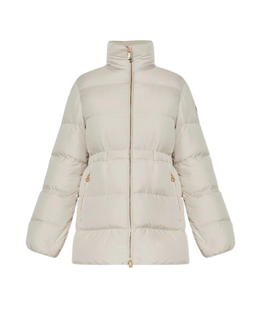 MONCLER Белый полиэстеровый пуховик, фото 1