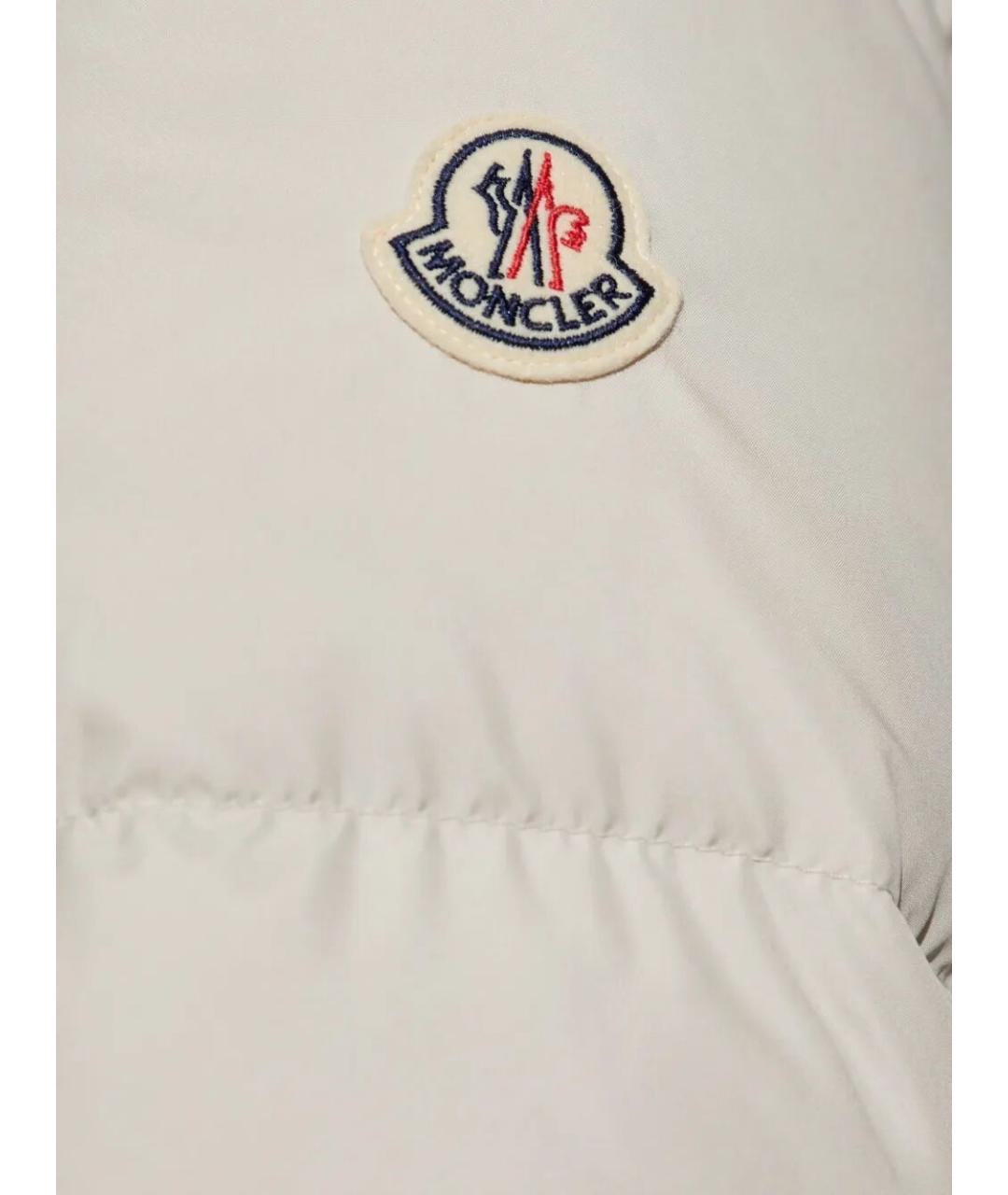 MONCLER Белый полиэстеровый пуховик, фото 4