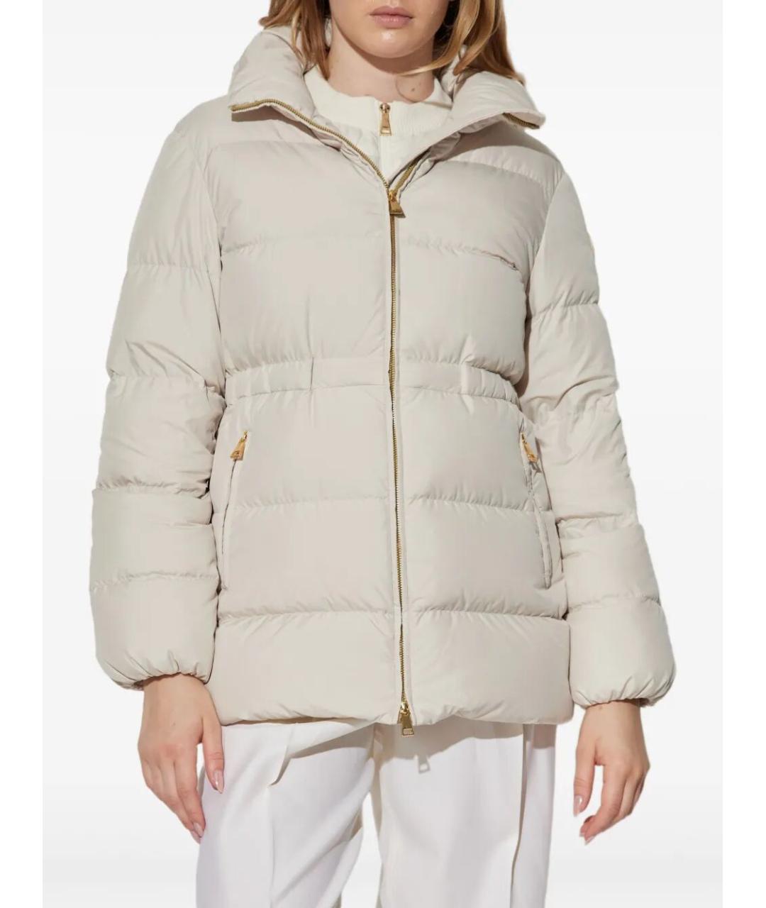 MONCLER Белый полиэстеровый пуховик, фото 2