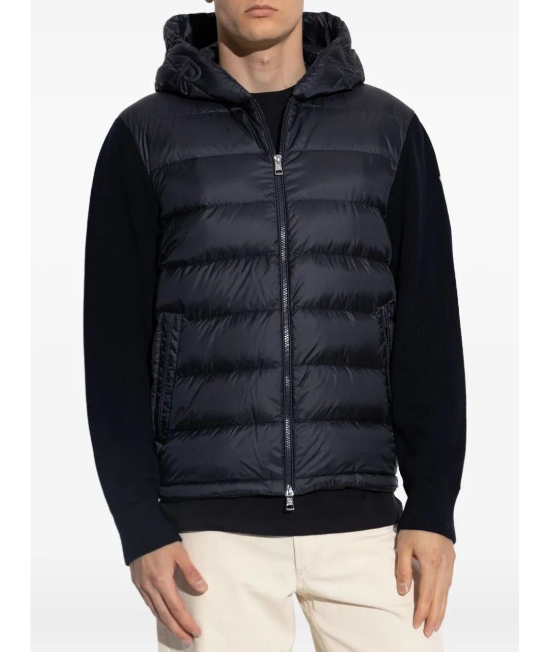 MONCLER Темно-синий шерстяной кардиган, фото 3