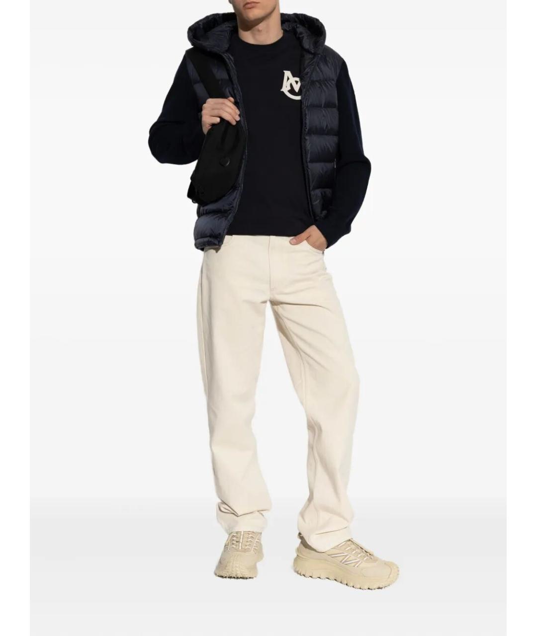 MONCLER Темно-синий шерстяной кардиган, фото 2