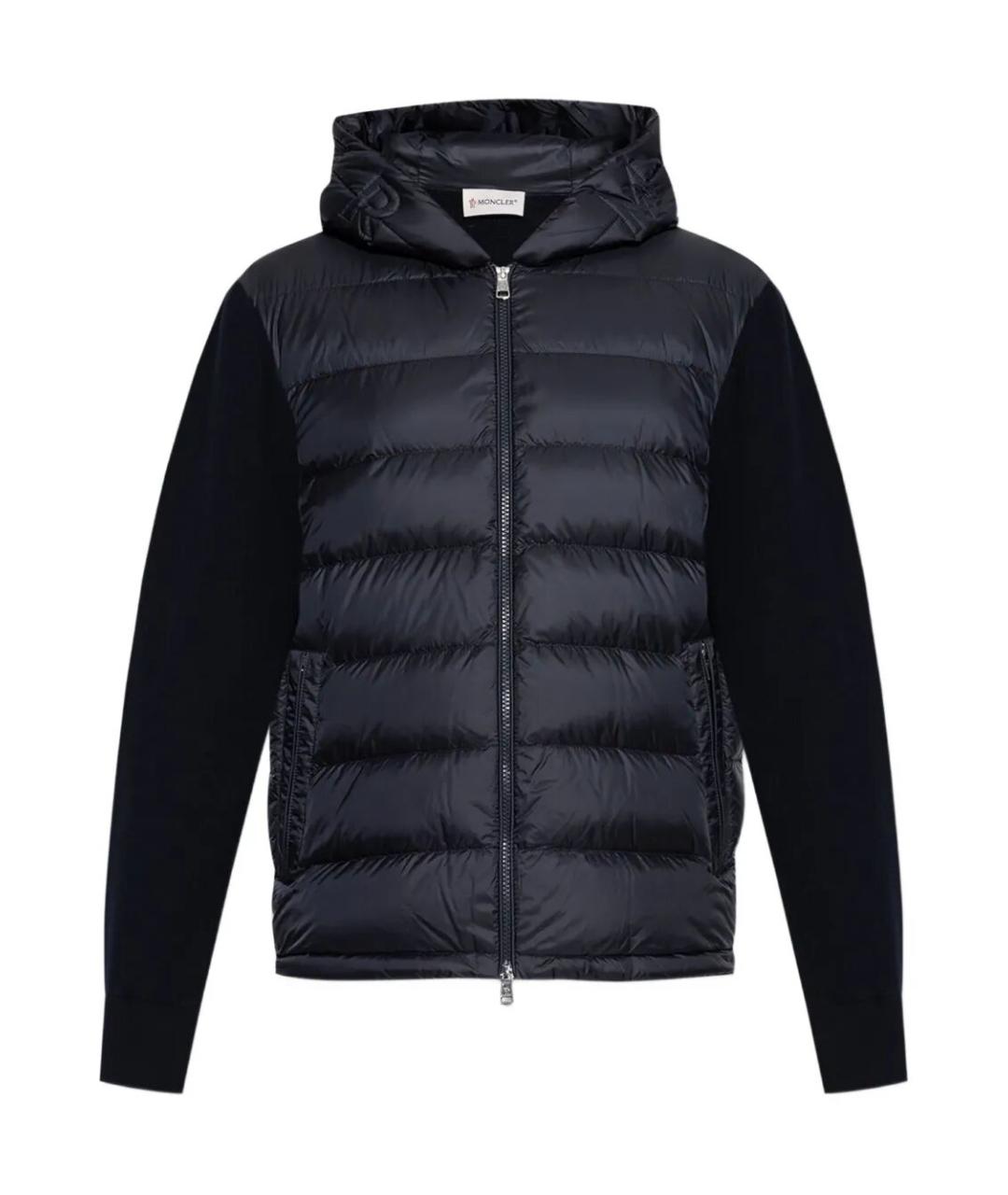 MONCLER Темно-синий шерстяной кардиган, фото 1