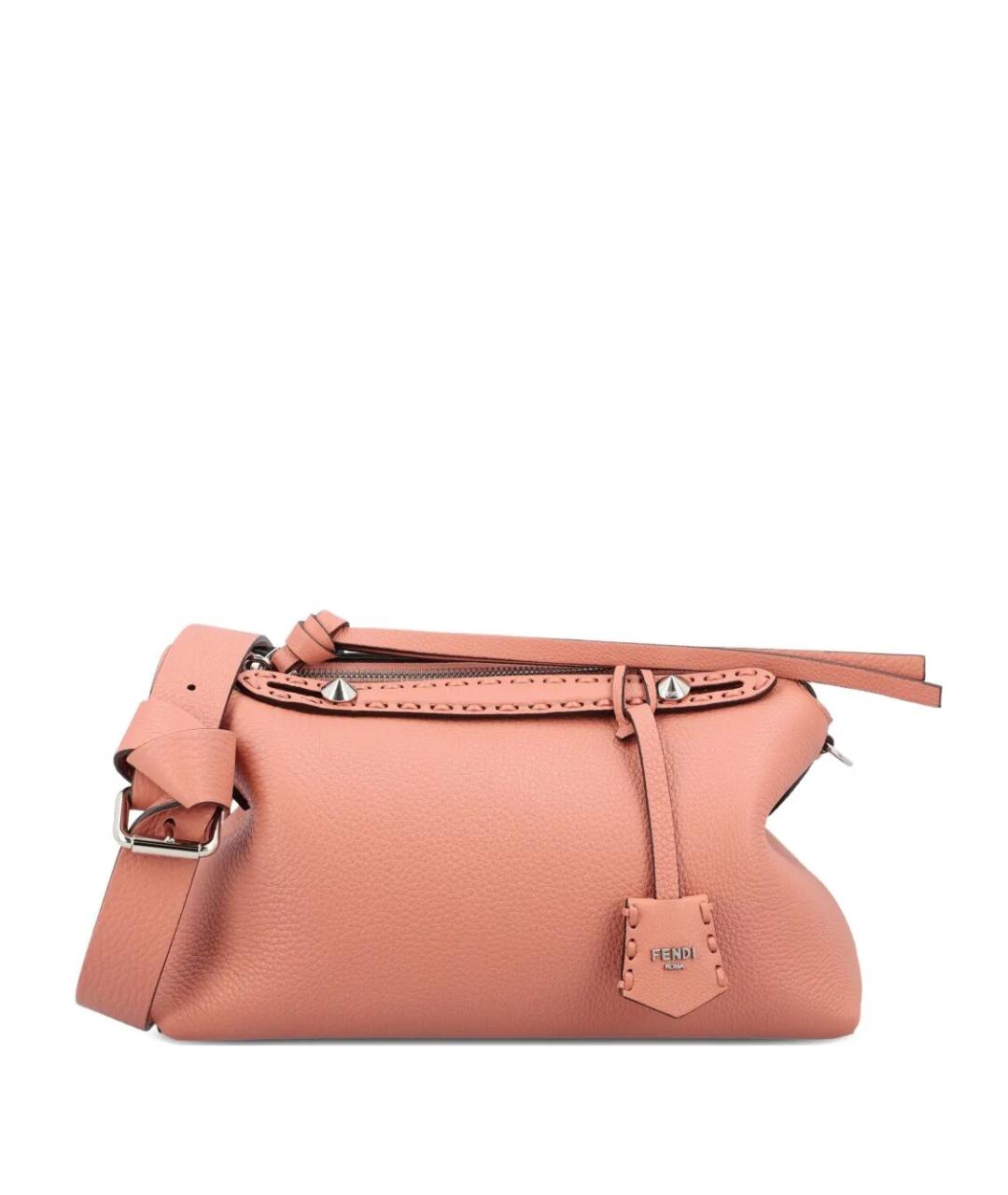FENDI Розовая кожаная сумка тоут, фото 1