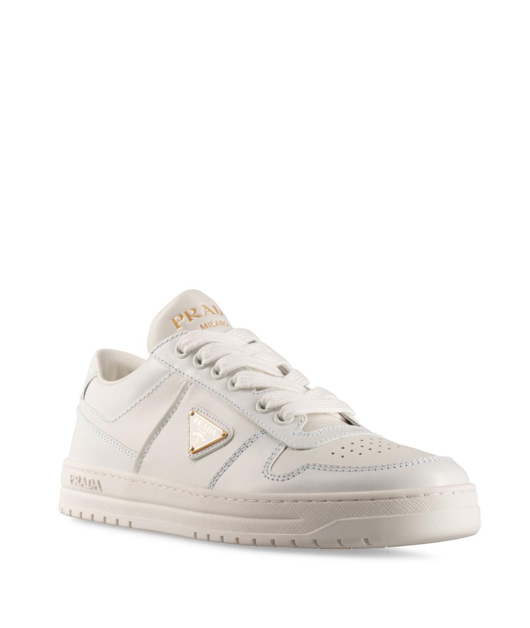 PRADA Белые кожаные кеды, фото 3