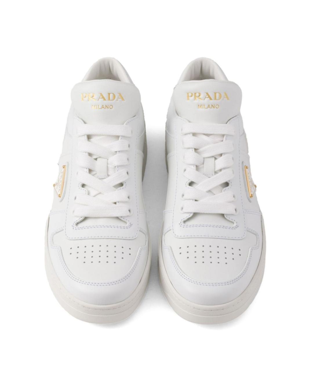 PRADA Белые кожаные кеды, фото 5