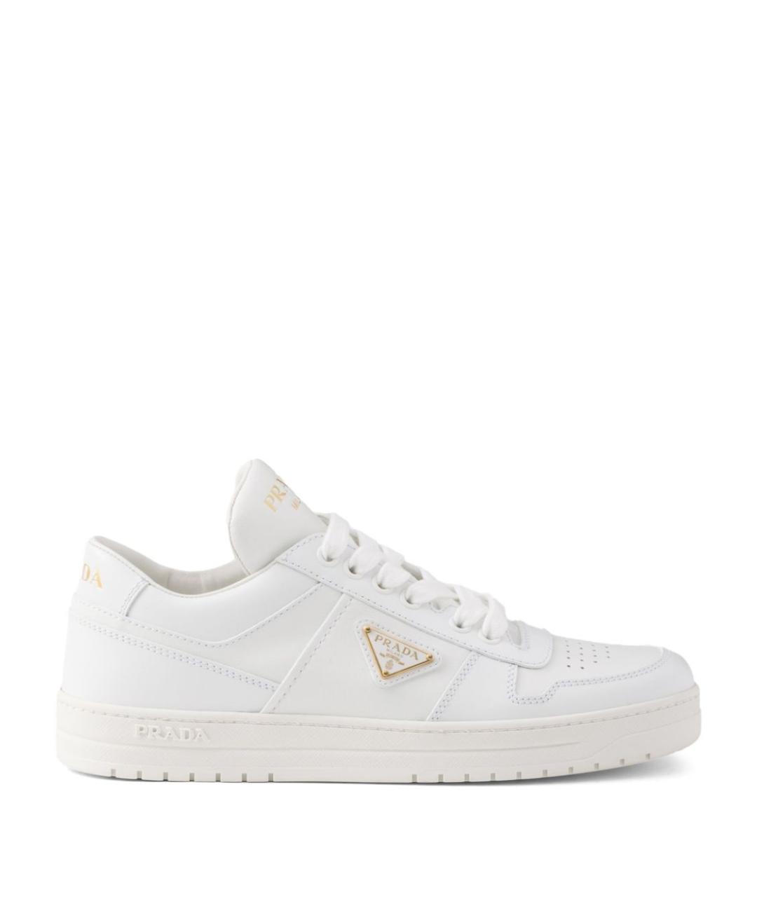 PRADA Белые кожаные кеды, фото 4