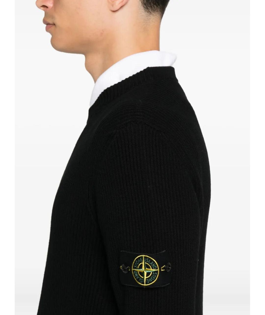 STONE ISLAND Черный шерстяной джемпер / свитер, фото 5