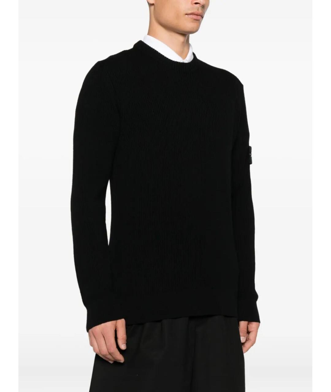 STONE ISLAND Черный шерстяной джемпер / свитер, фото 2