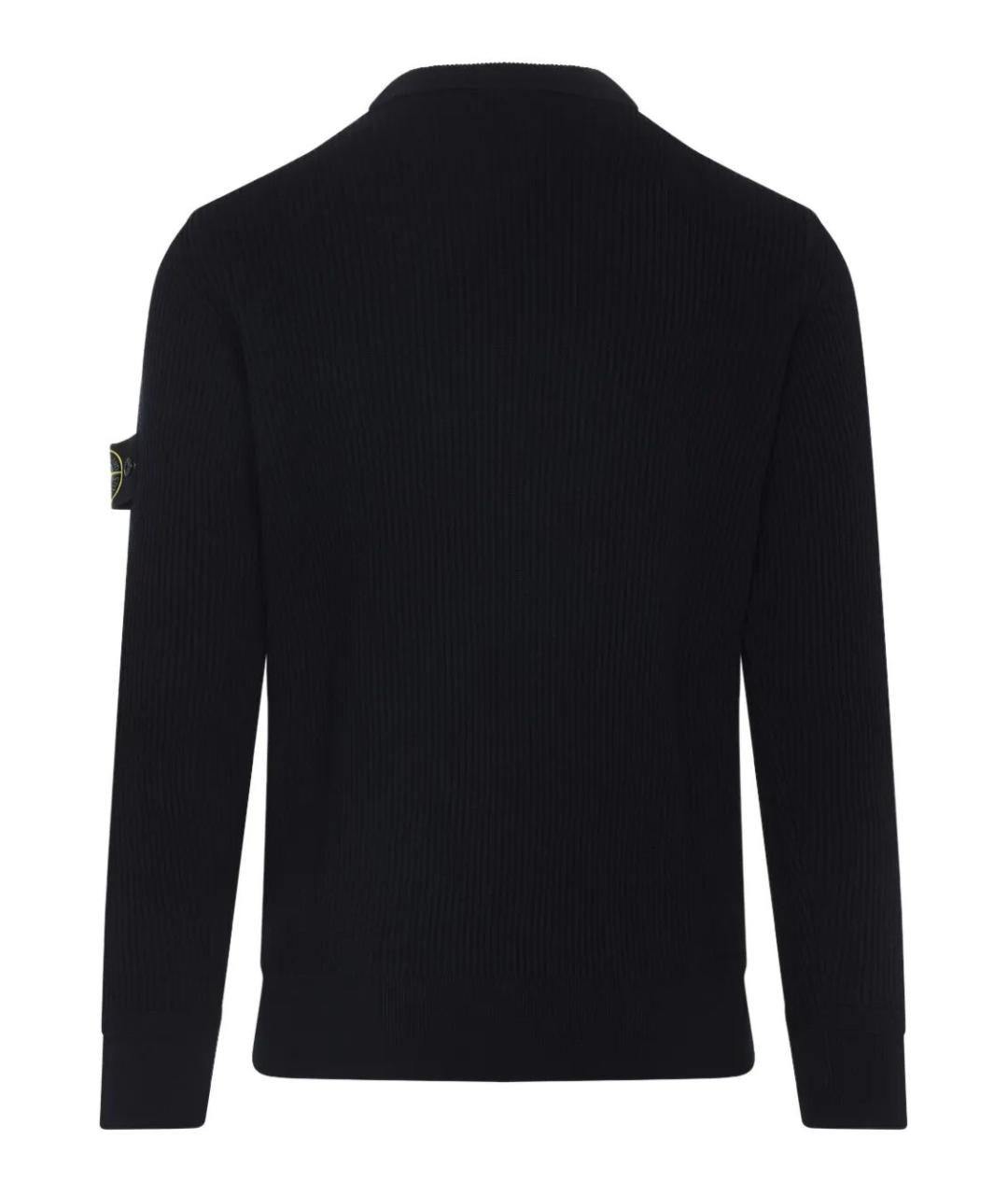 STONE ISLAND Темно-синий шерстяной джемпер / свитер, фото 2