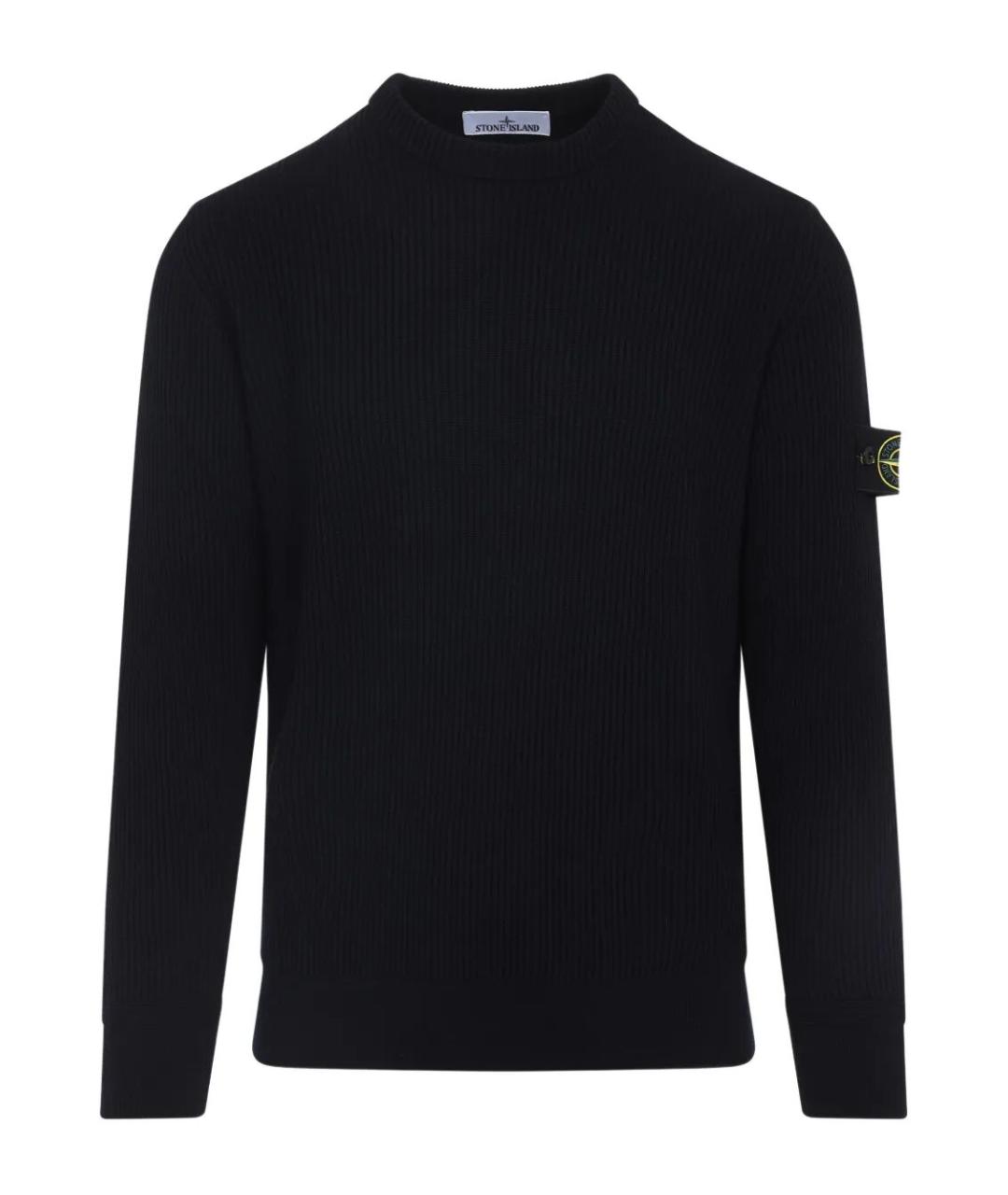 STONE ISLAND Темно-синий шерстяной джемпер / свитер, фото 1