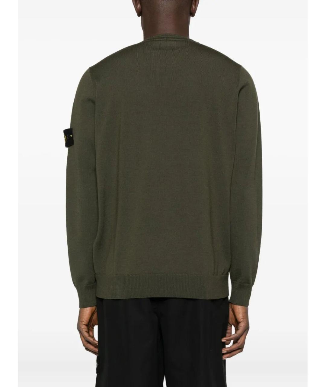 STONE ISLAND Зеленый шерстяной джемпер / свитер, фото 4