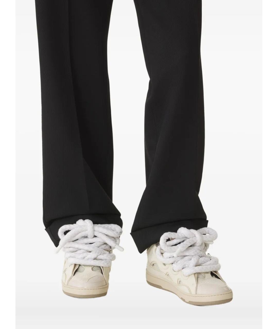 LANVIN Бежевые кожаные низкие кроссовки / кеды, фото 2