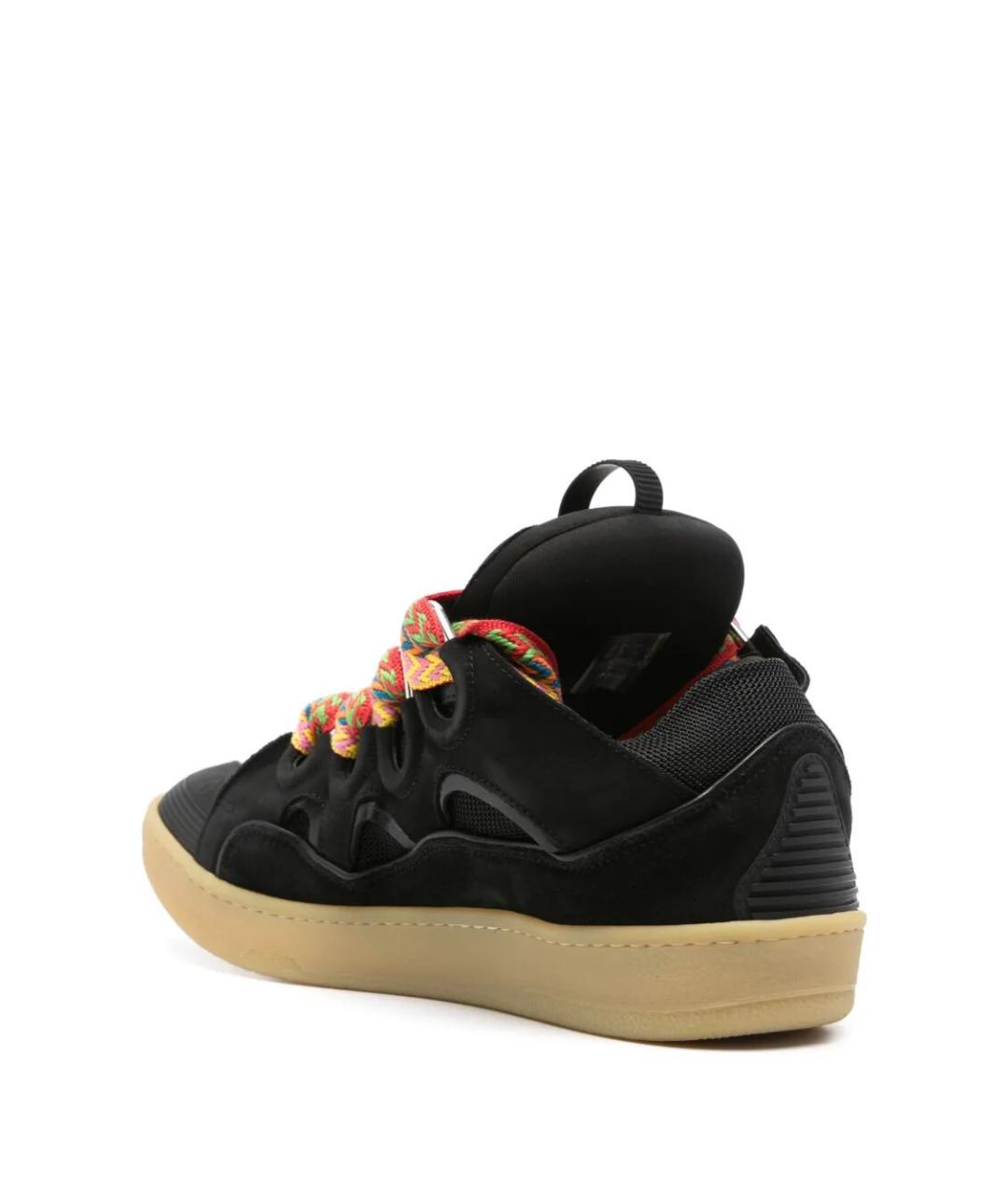 LANVIN Черные кожаные низкие кроссовки / кеды, фото 3